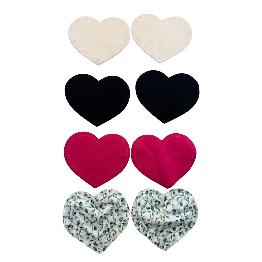 Reusable Heart Nursing Pads Set of 4 Pairs Absorbent Cotton Breast bra Pads